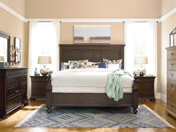 Hand Carved Headboard Chic Country Bedroom